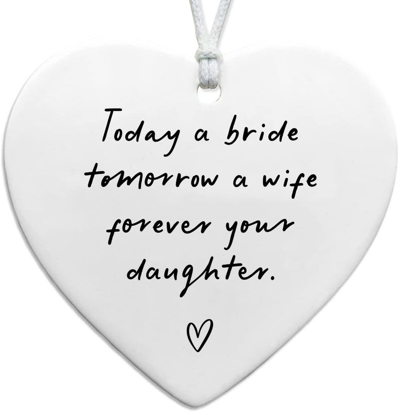WCDHOR Mother of the Bride Gift from Daughter, Wedding Gift, Mother's Day Gift, Wedding Keepsake, Ceramic Heart Gift, Wedding Gift to Mother, Gift For Mom On Wedding Day From Daughter - Image 1